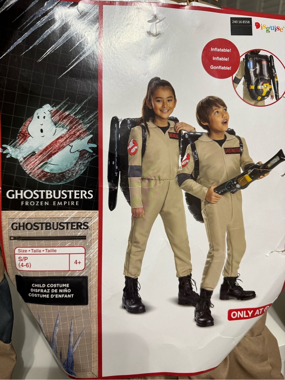Ghostbusters Kids Inflatable Tan Costume with Proton Pack